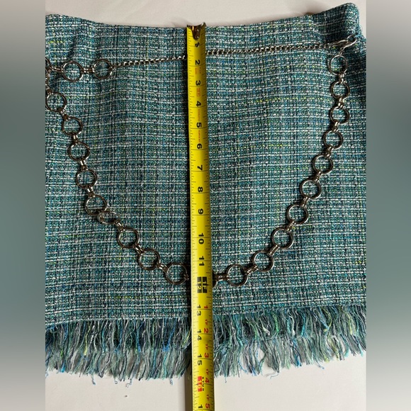 ABS By Allen Schwartz Tweed Chain Belted Mini Skirt Sz 6 NWOT - Picture 8 of 9